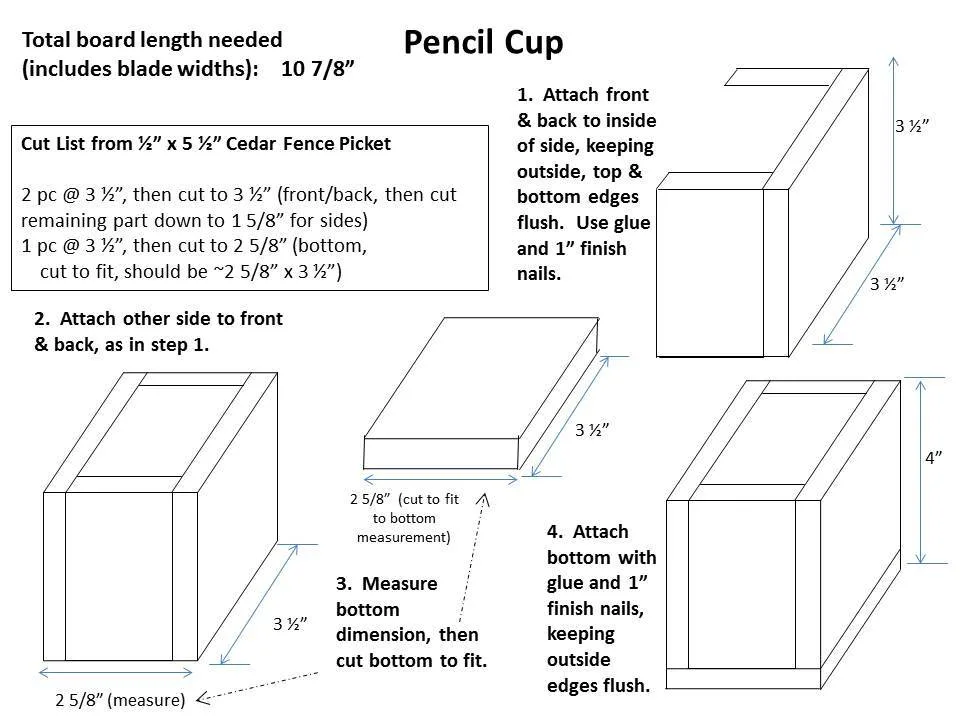 1-board Cedar Desk Accessory Set, step 1