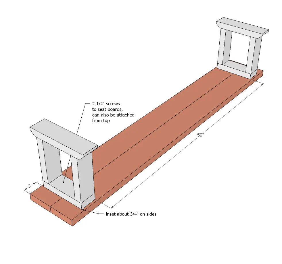 $15 DIY Farmhouse Bench by Happier Homemaker, step 2