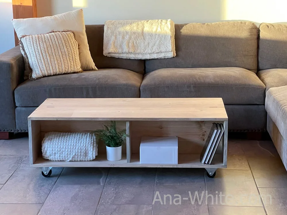 1x12 Coffee Table with Storage and Shelves