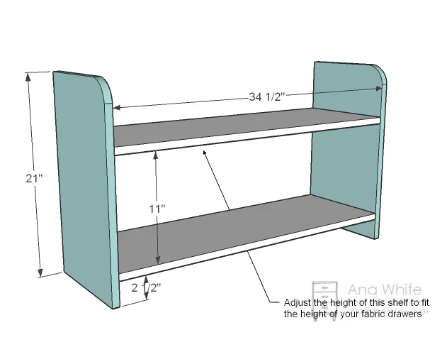 1x12 Cubby Bench, step 1