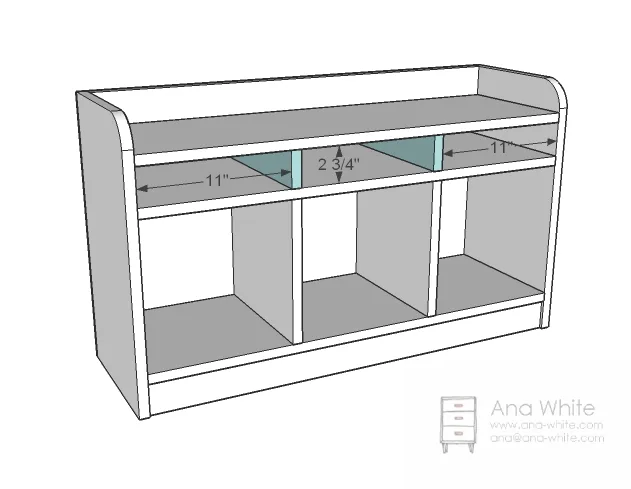 1x12 Cubby Bench, step 6