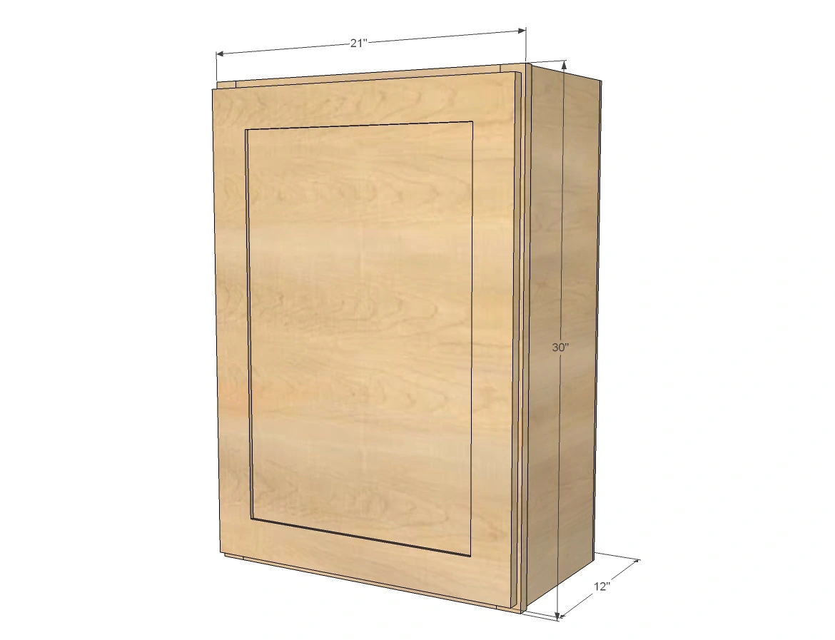 21" Wall Kitchen Cabinets dimension diagram 1