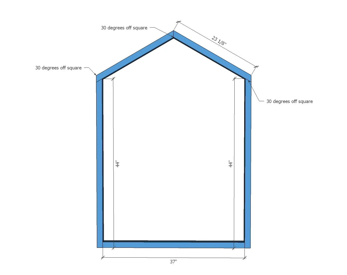 2x2 House Shaped Indoor Playhouse Frame, step 1