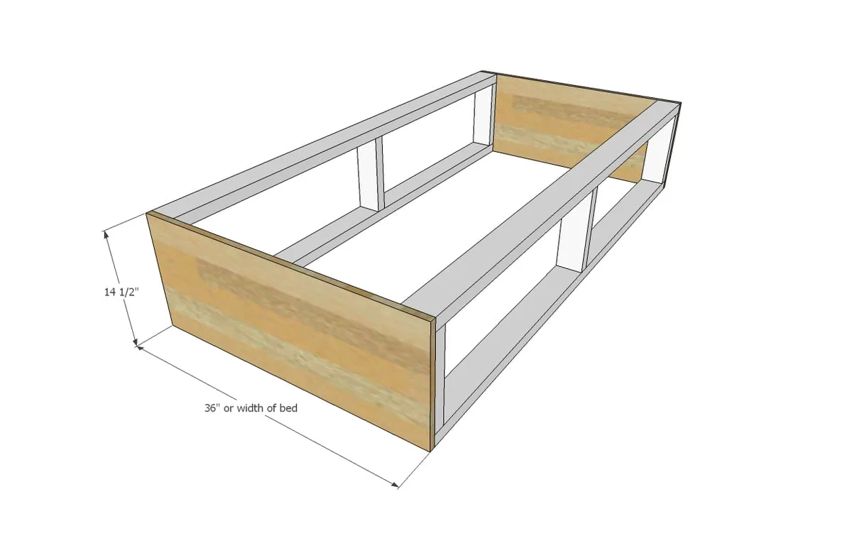 2x4 Captains Bed with Flip Down Storage, step 2