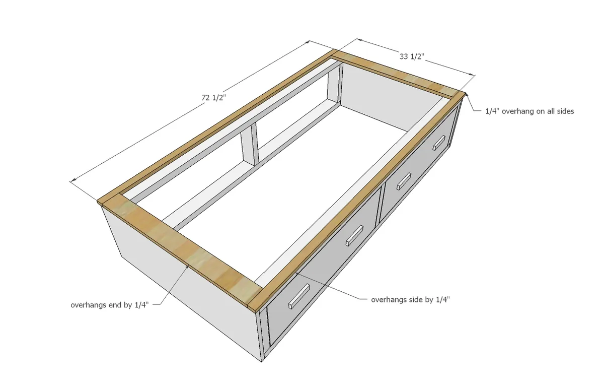 2x4 Captains Bed with Flip Down Storage, step 4