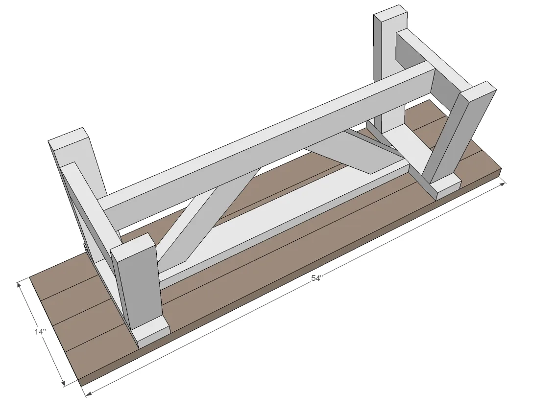 2x4 Truss Style Farm Bench, step 4