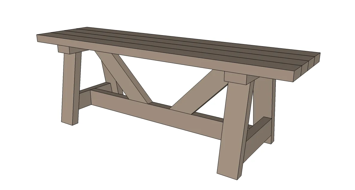 2x4 Truss Style Farm Bench, step 5