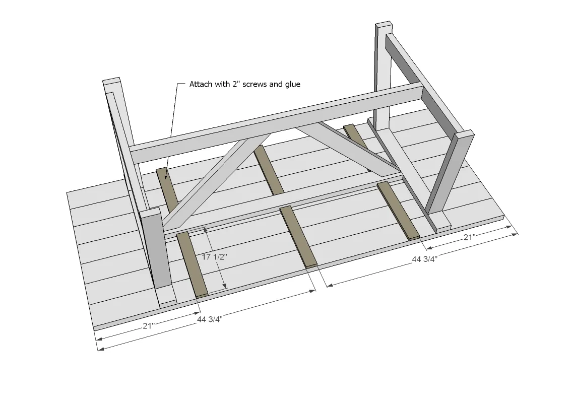 2x4 Truss Style Farm Table, step 6