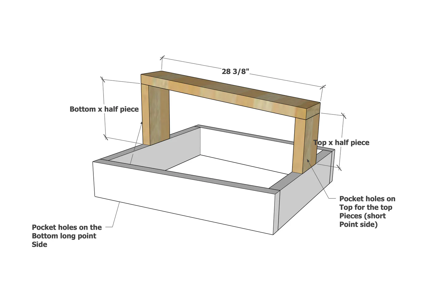 2x6 Angled Leg Pedestal Base (Any Size), step 2