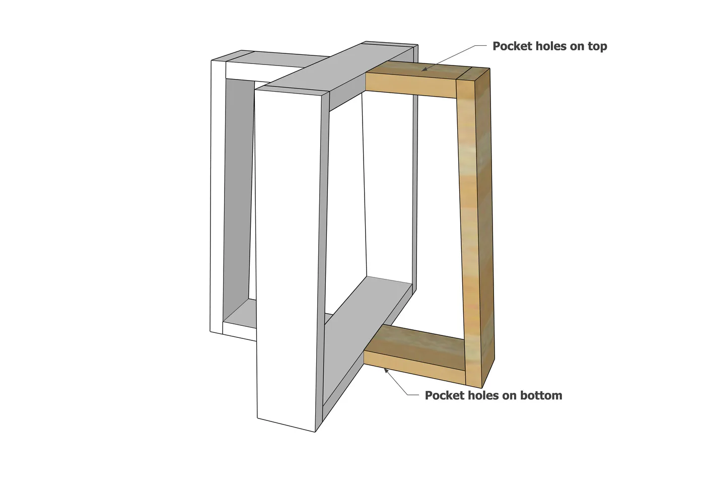 2x6 Angled Leg Pedestal Base (Any Size), step 3