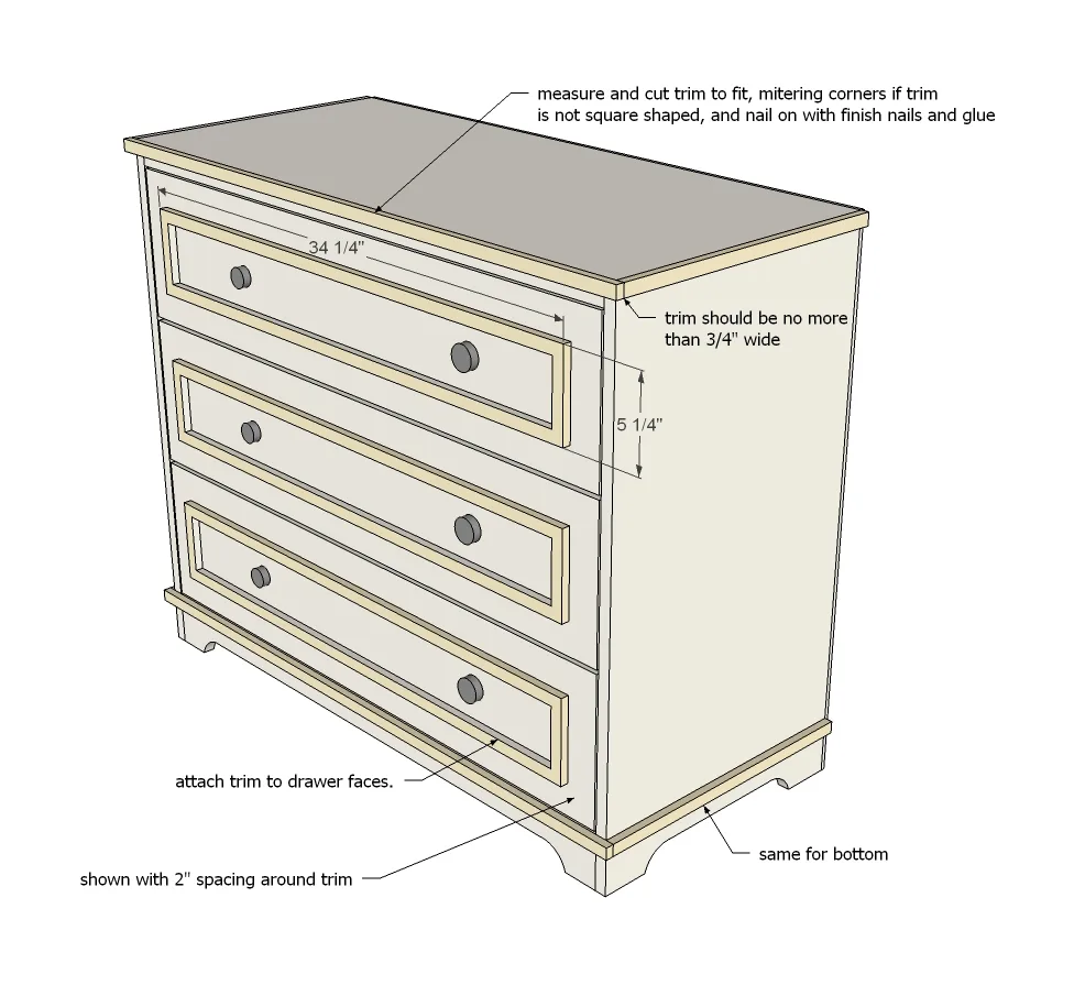 3 Drawer Dresser or Baby Changing Table, step 9