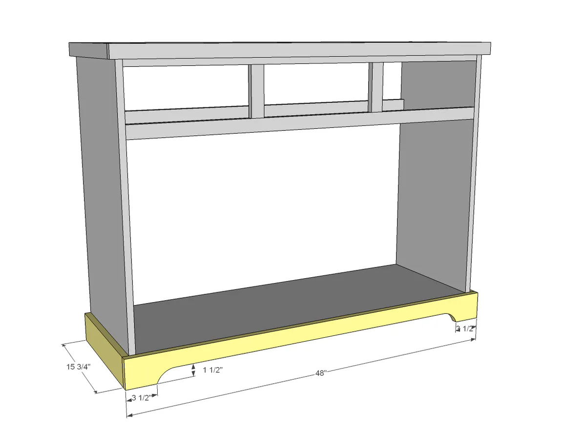 3 Drawer Open Shelf Simple Entryway Console, step 5