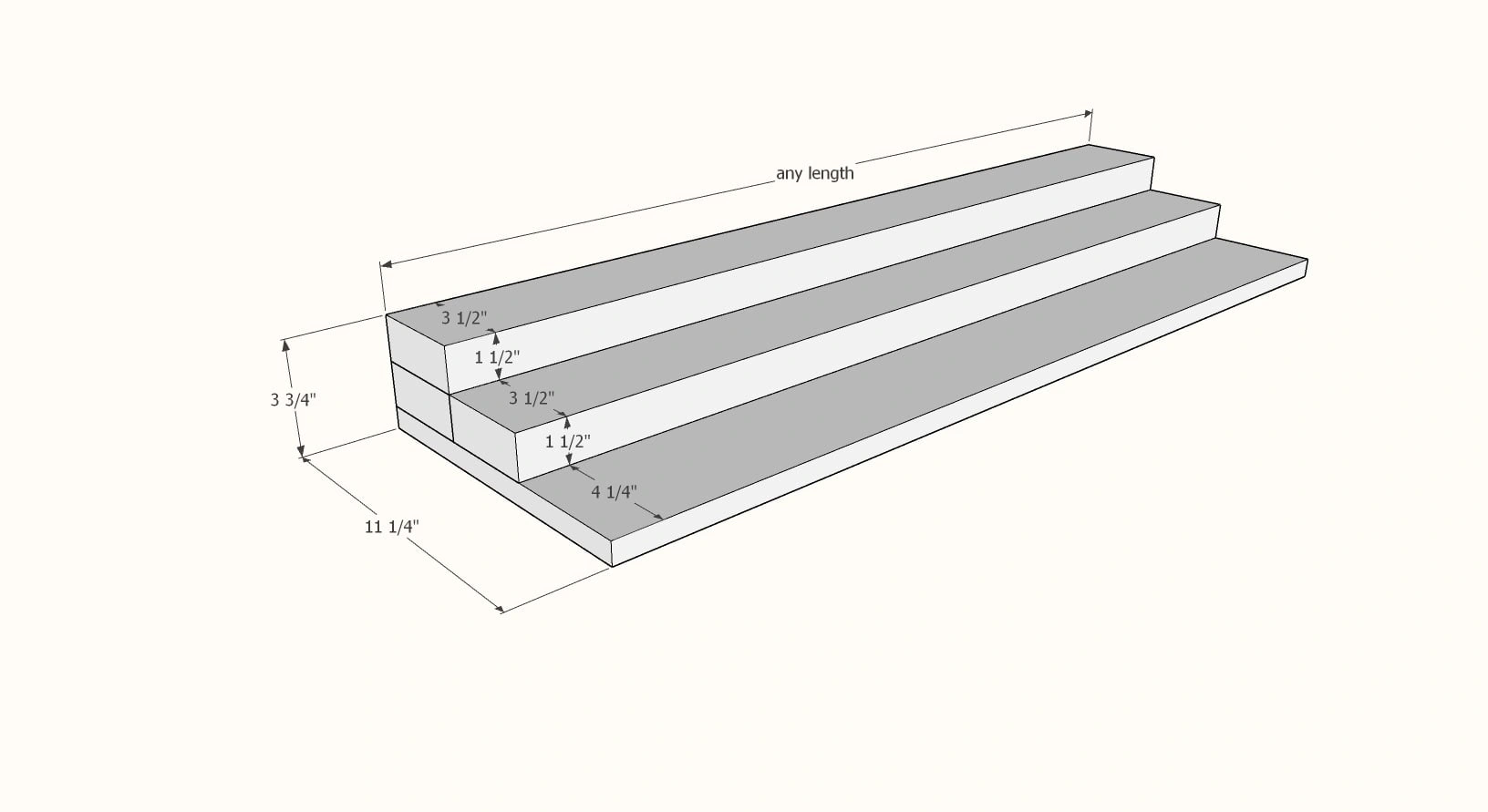 3 Tier Can Organizer dimension diagram 1