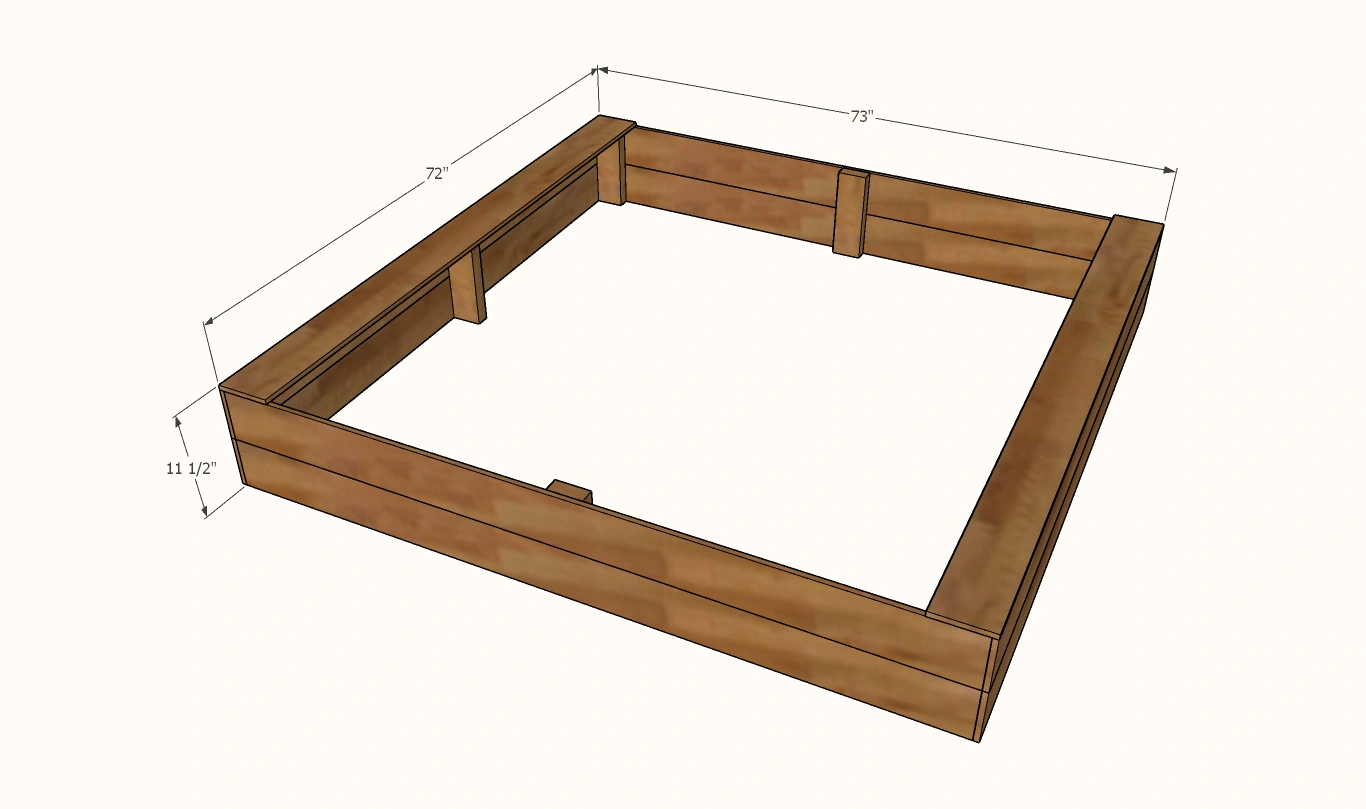 $30 Cedar Fence Picket Sand Box dimension diagram 1