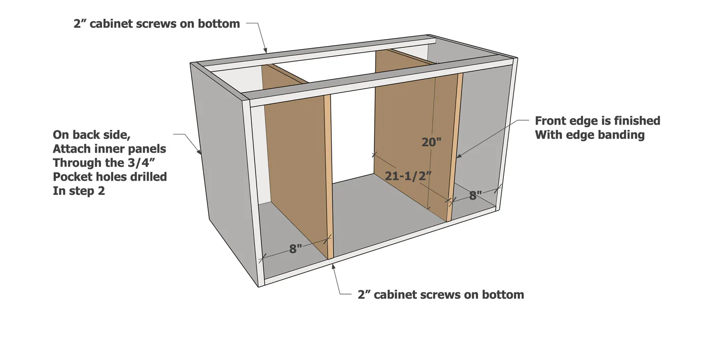 36" Floating Vanity Cabinet, step 3
