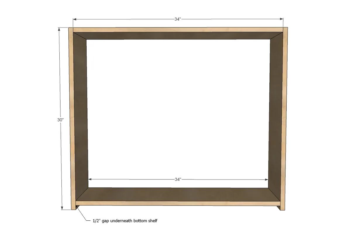 36" Wall Cabinet, Double Door, step 2
