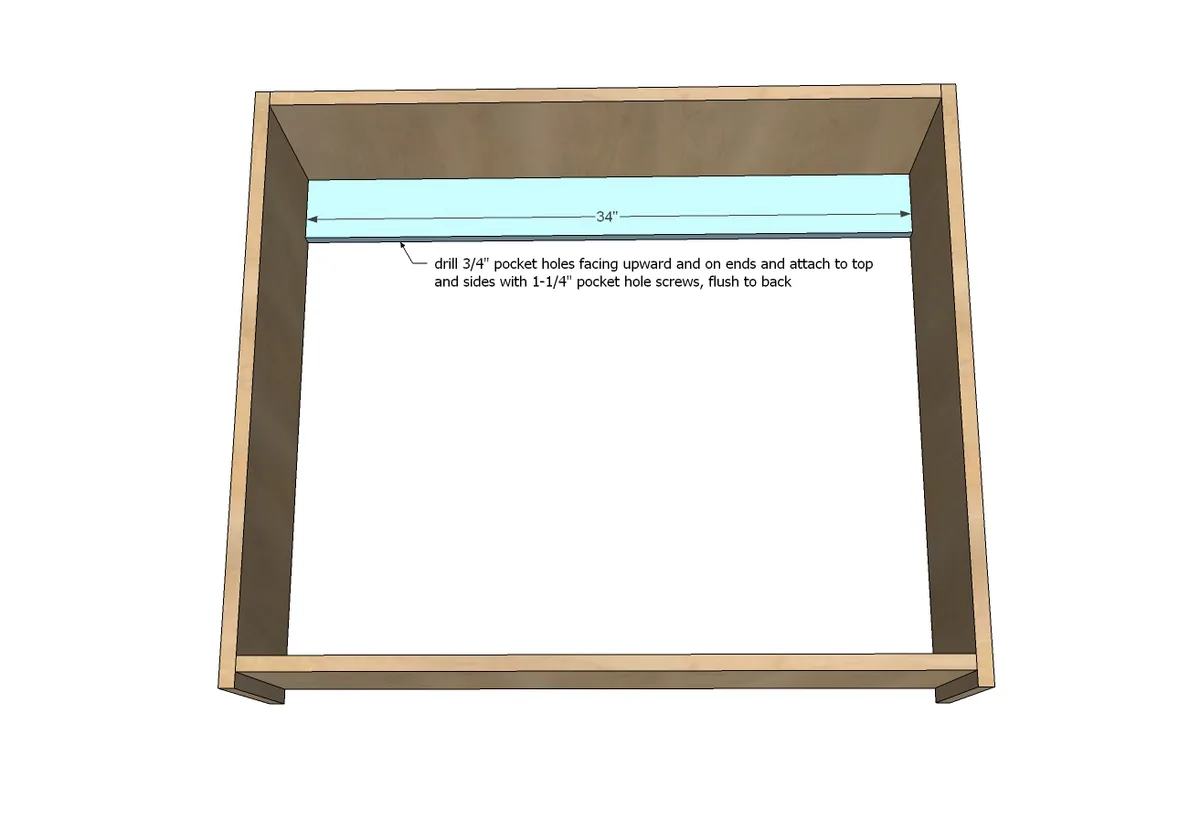 36" Wall Cabinet, Double Door, step 3