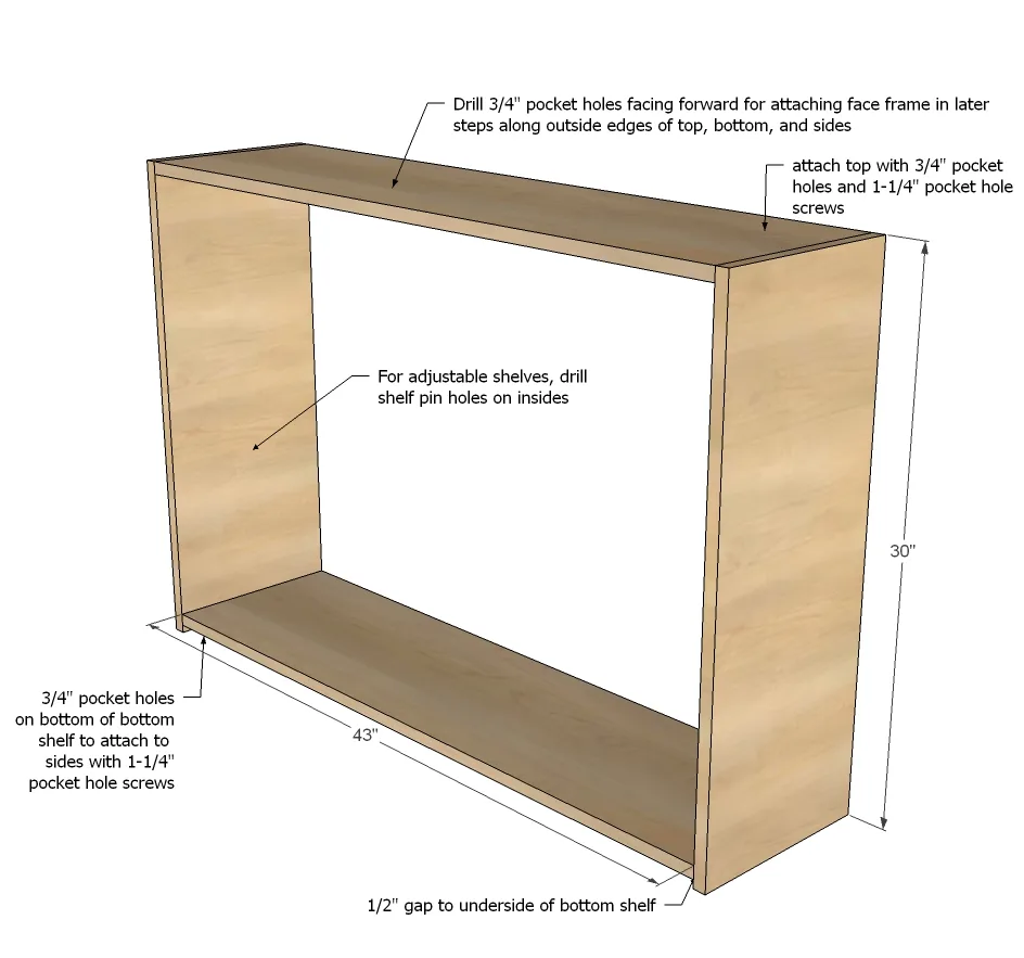 45" Wall Kitchen Cabinet, step 1