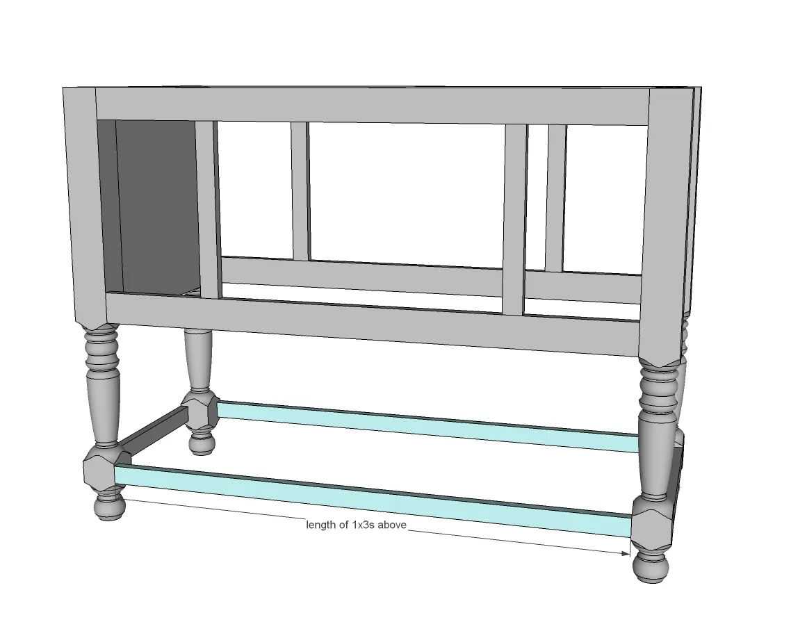 48" Turned Leg Vanity, step 3