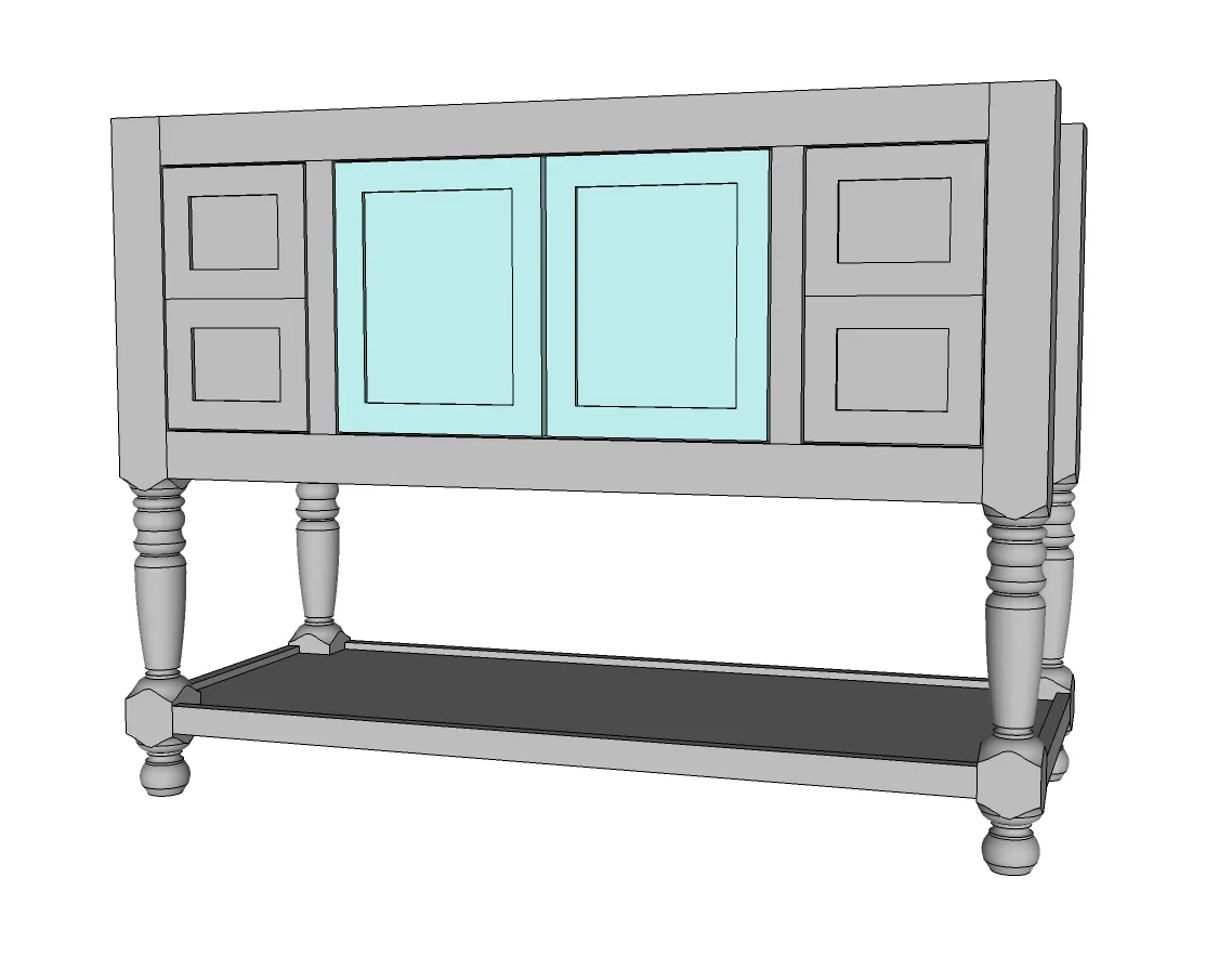 48" Turned Leg Vanity, step 7