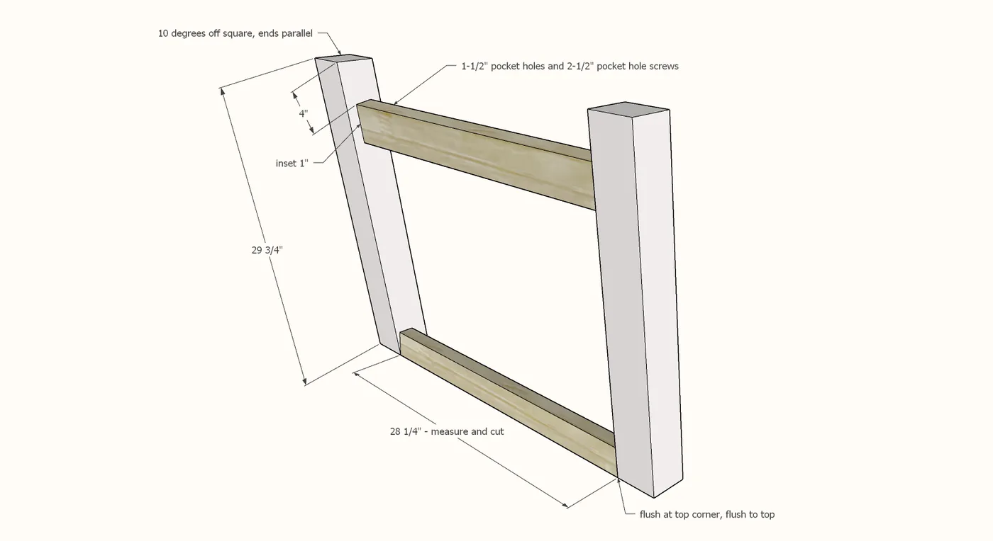 4x4 Leg Industrial Farmhouse Table, step 5