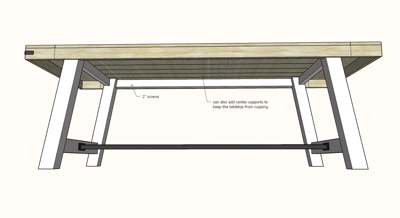 4x4 Leg Industrial Farmhouse Table, step 8
