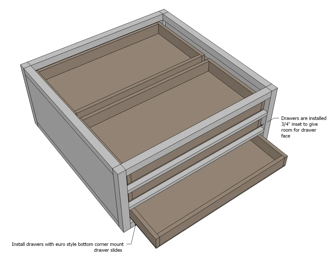 6 Drawer Library Coffee Table, step 5