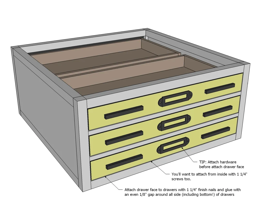 6 Drawer Library Coffee Table, step 6