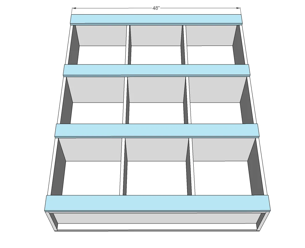 9 Cubby Bookshelf, step 4