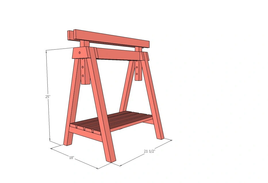 Adjustable Height Sawhorses for Desks dimension diagram 1