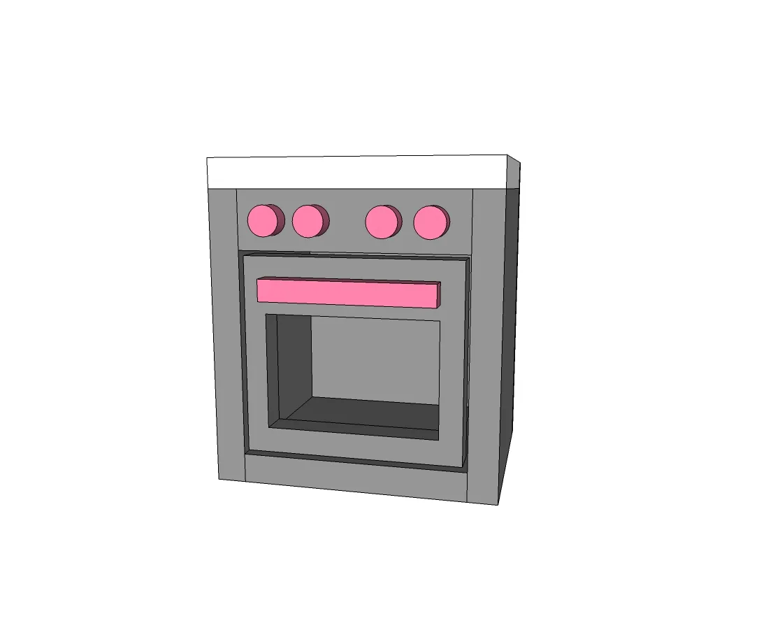 American Girl or 18" Doll Kitchen Stove Range or Oven Gray with Brass Hardware, step 6