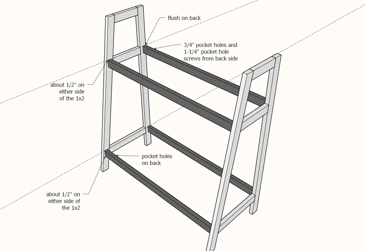 Angled Bookrack and Toybin, step 2