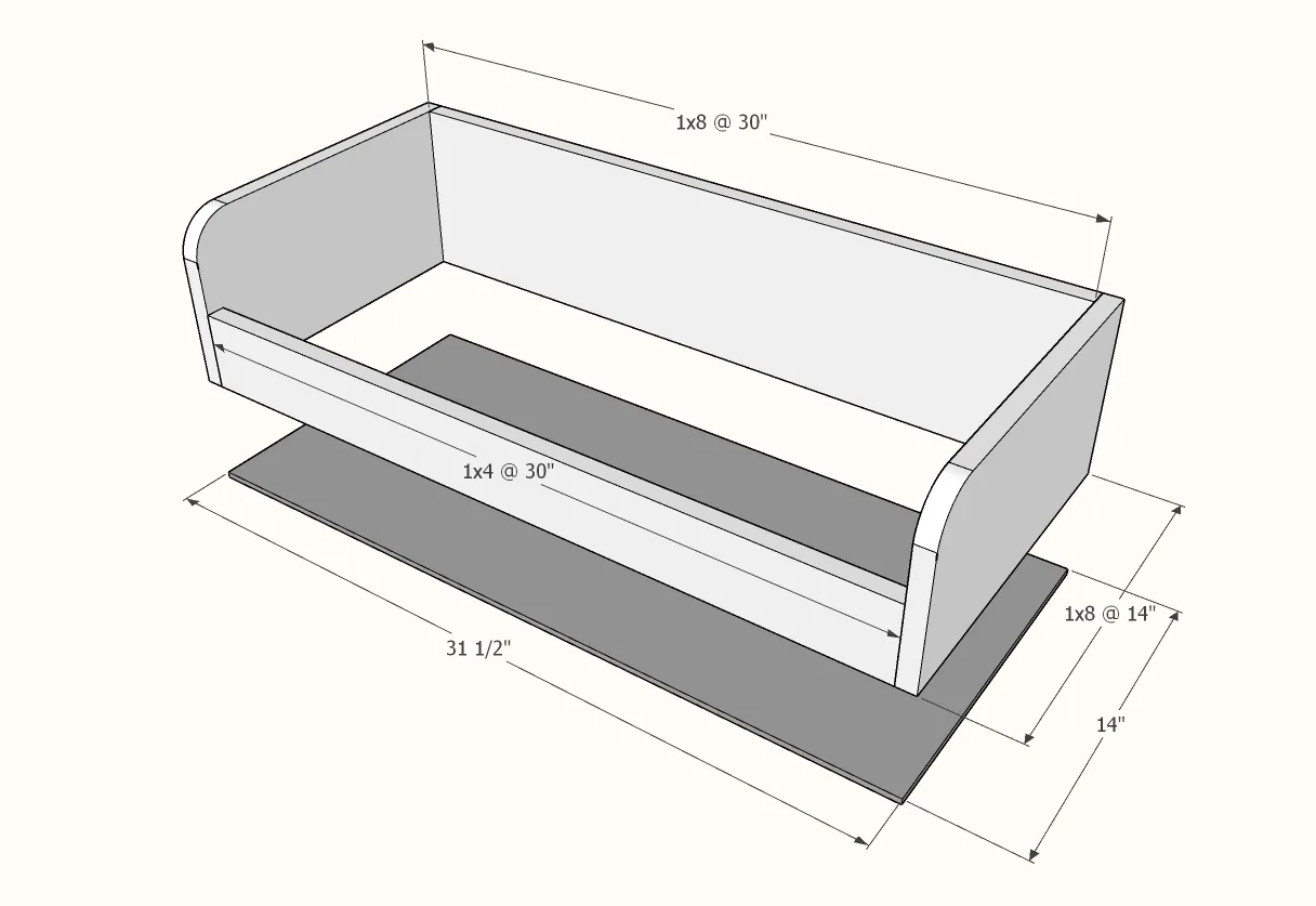 Angled Bookrack and Toybin, step 4