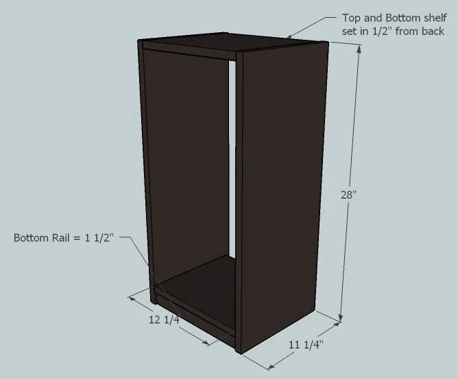 Apothecary End Table-Cabinet, step 1