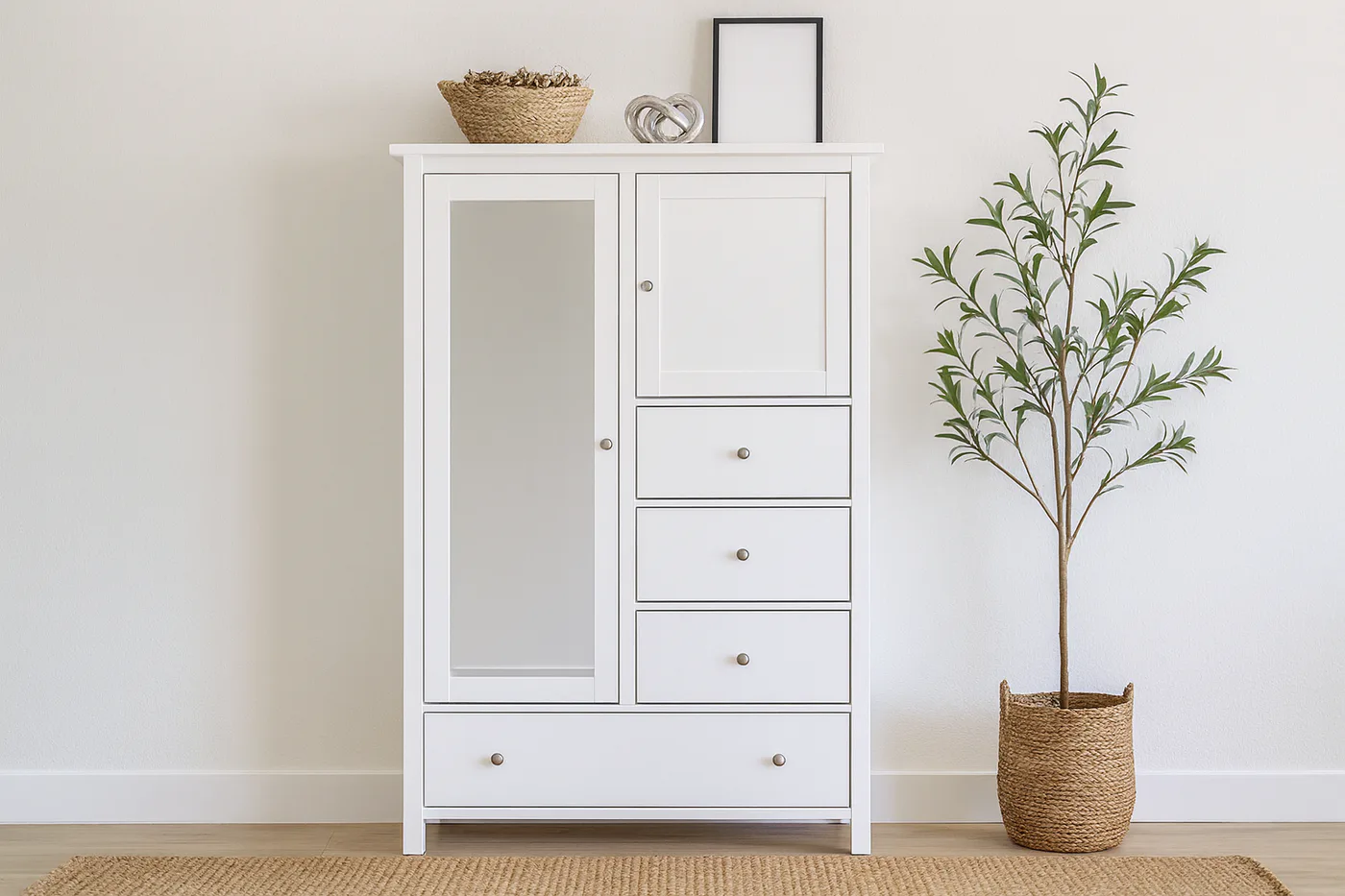 Armoire with Drawers and Mirrored Door