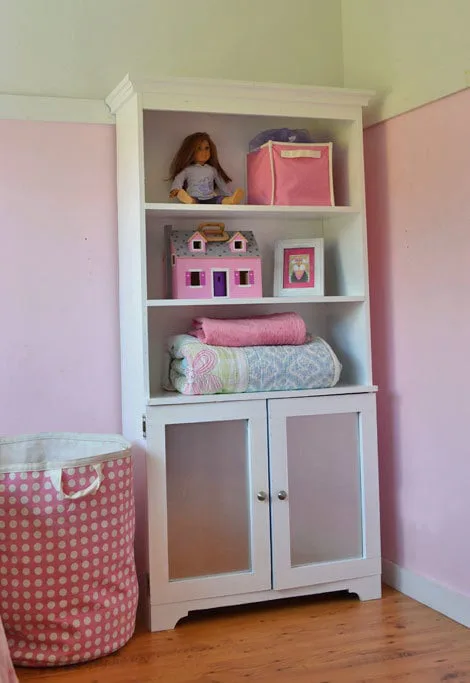 Armoire with Open Shelves and Magnetic Doors