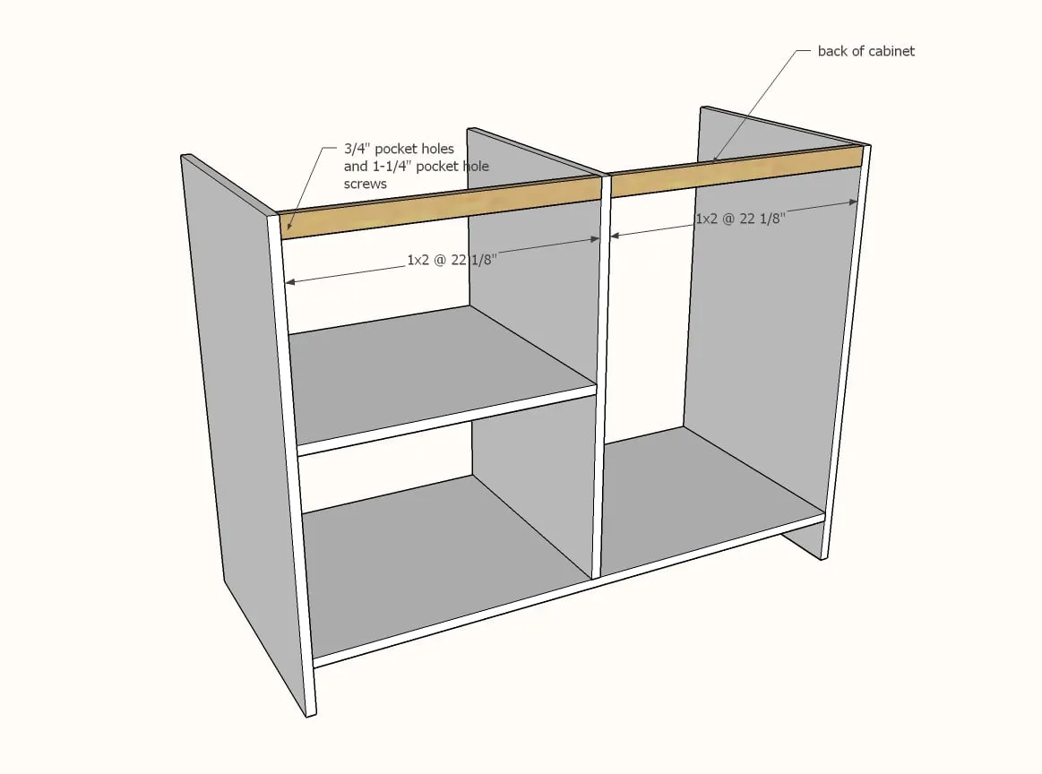 Barn Door Cabinet with Mini Fridge and Microwave, step 2