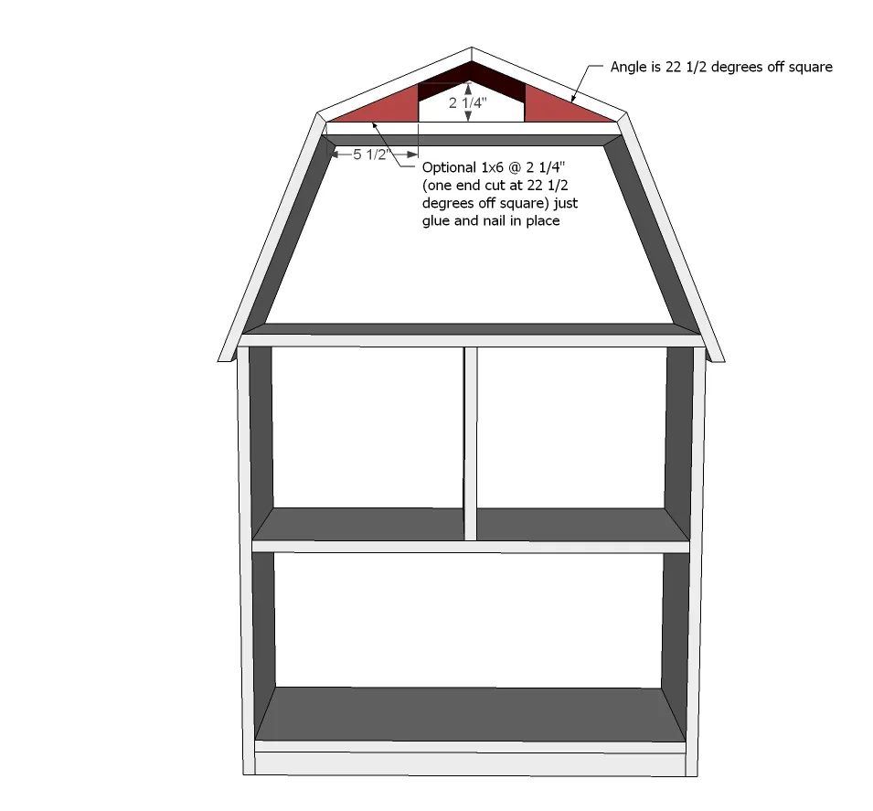 Barn Shaped Bookshelf, step 8