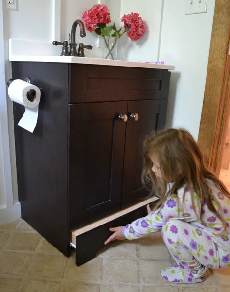 Bathroom Vanity with Built-In Step Stool, step 7