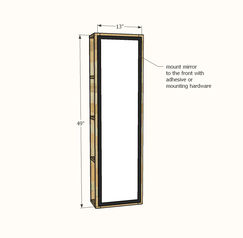Beauty Center Mirror with Storage, step 5