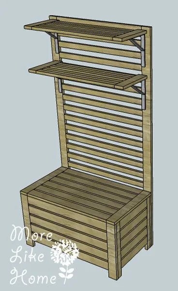 Bench for Outdoor Wall Panel System by More Like Home