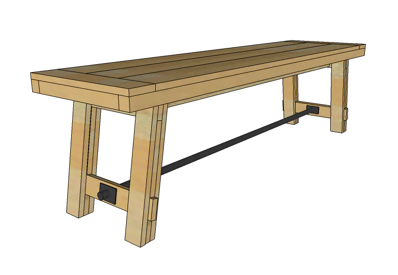Benchright Industrial Farmhouse Bench, step 8