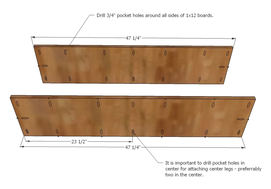Benchwright Console Table, step 1