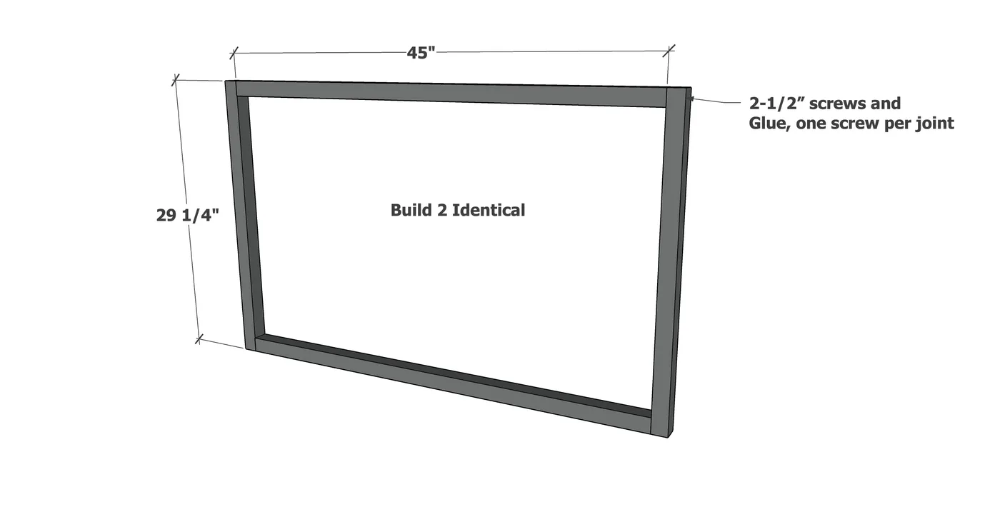Box Frame Console Table, step 1