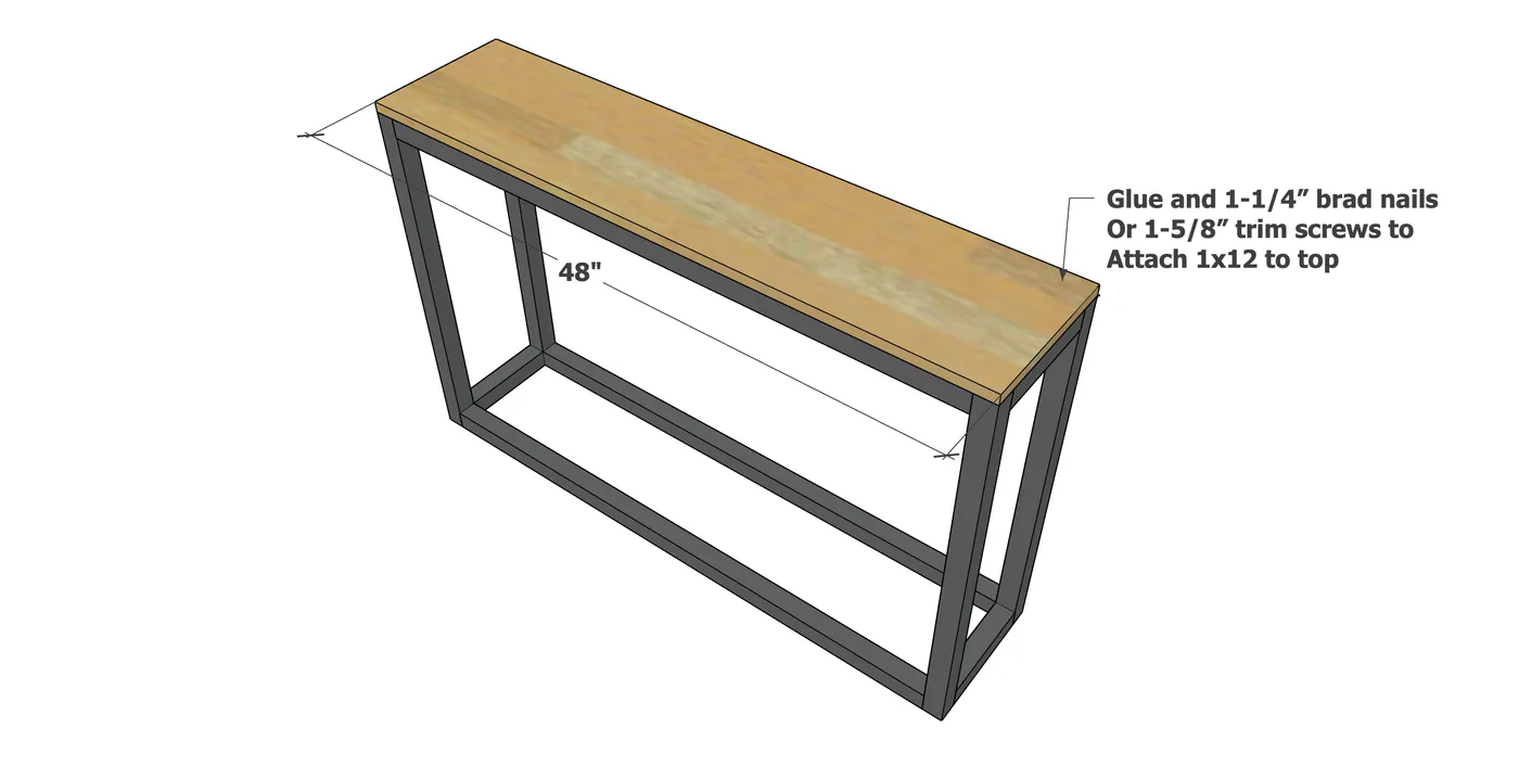 Box Frame Console Table, step 3