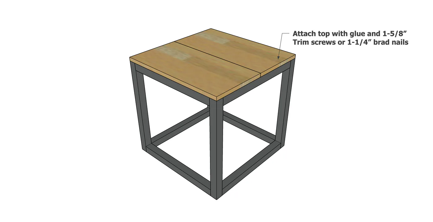 Box Frame Square Side Table, step 4