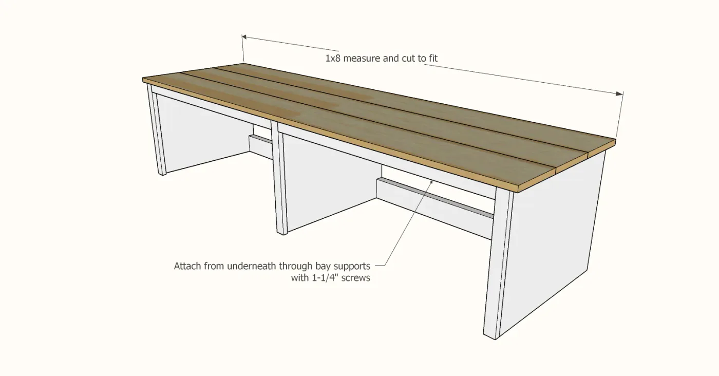 Built in Mudroom Bench with Open Bottom, step 5