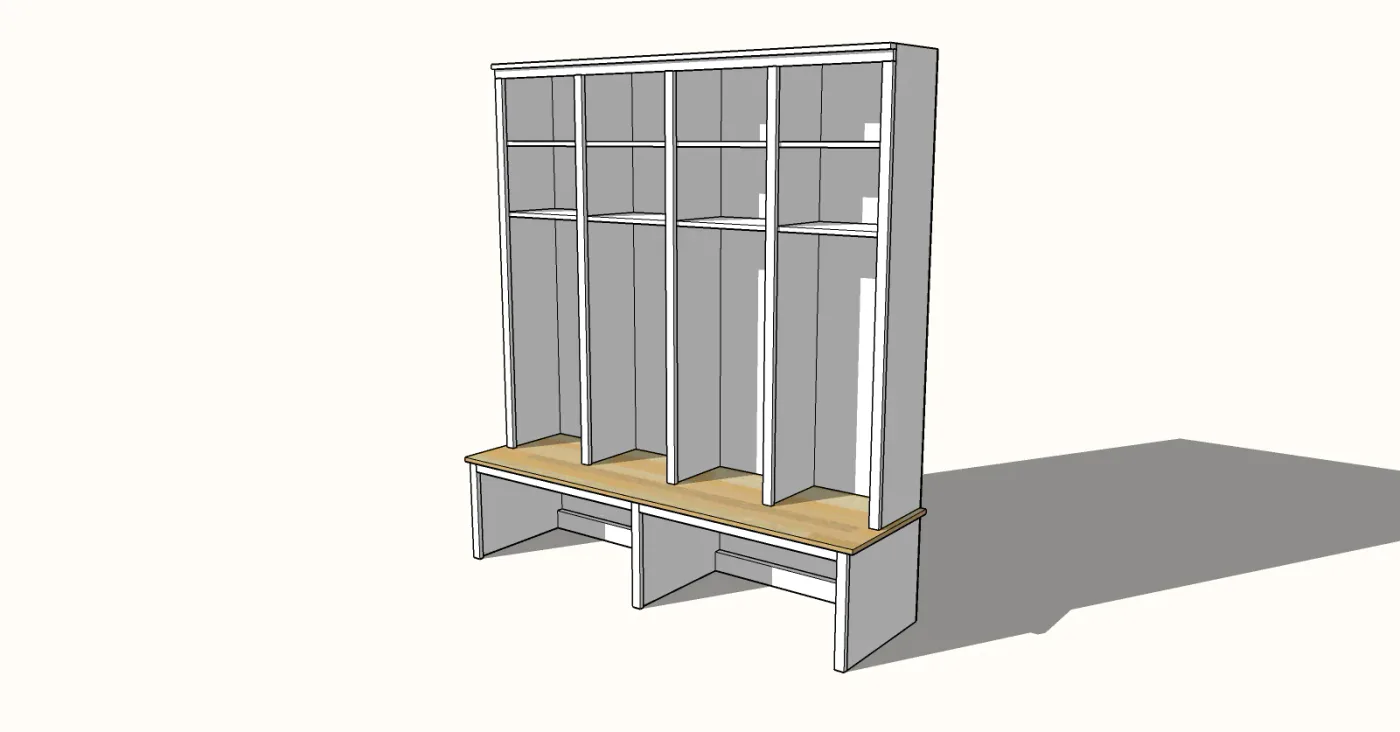 Built in Mudroom Bench with Open Bottom, step 6