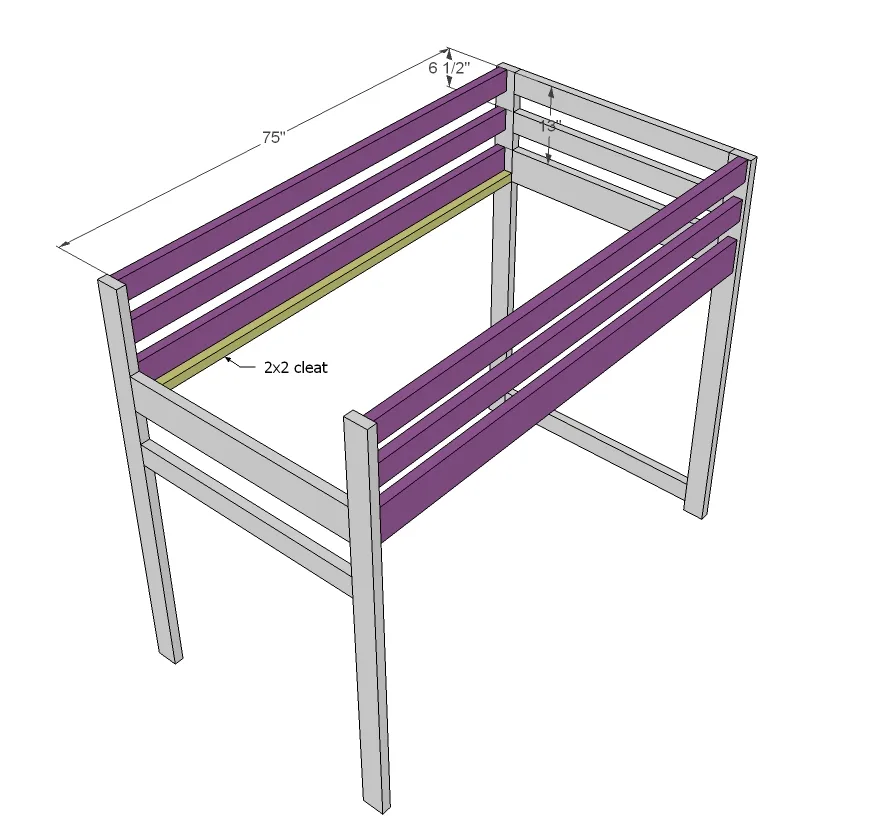 Camp Loft Bed with Stair, Junior Height, step 3