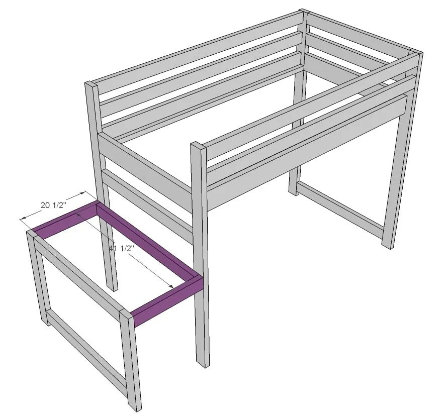 Camp Loft Bed with Stair, Junior Height, step 5